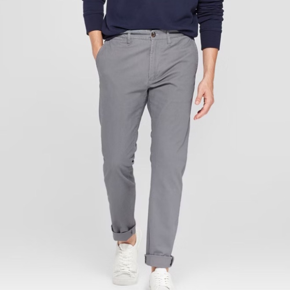 Men's Goodfellow & Co Gray Casual Chino Pants Sz 36X 30 NWT
